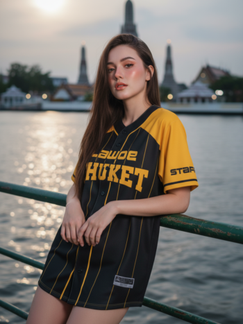 เสื้อเบสบอลพิมพ์ลาย สั่งทำ ออกแบบเอง ORDER 283 รอบ 5 ด้านหน้า