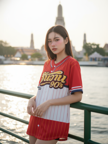 เสื้อเบสบอลพิมพ์ลาย สั่งทำ ออกแบบเอง ORDER 438 รอบ 2 ด้านหน้า