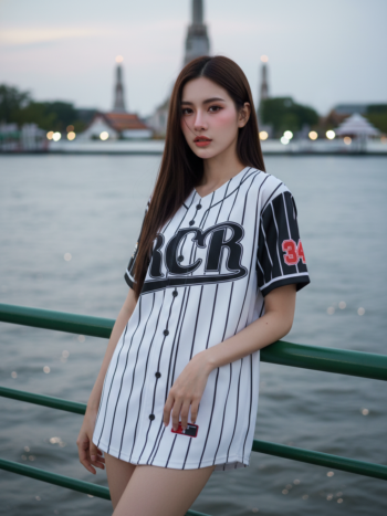 เสื้อเบสบอลพิมพ์ลาย สั่งทำ ออกแบบเอง ORDER 443 ด้านหน้า