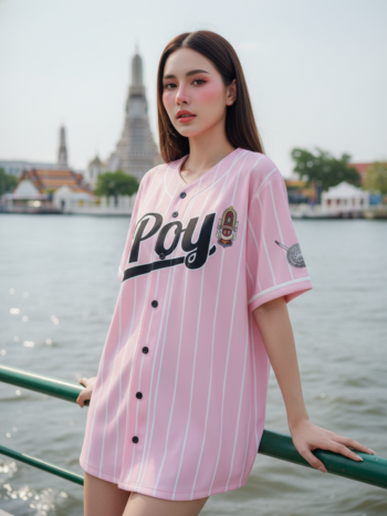 เสื้อเบสบอลพิมพ์ลาย สั่งทำ ออกแบบเอง ORDER 501 ด้านหน้า
