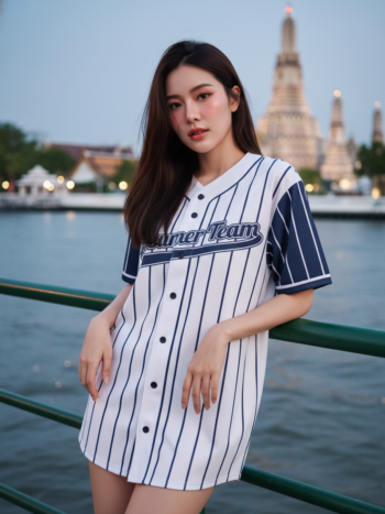 เสื้อเบสบอลพิมพ์ลาย สั่งทำ ออกแบบเอง ORDER 502 ด้านหน้า