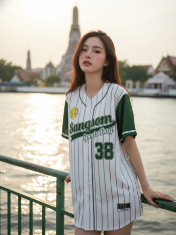 เสื้อเบสบอลพิมพ์ลาย สั่งทำ ออกแบบเอง ORDER 384 รอบ 3 ด้านหน้า