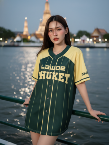 เสื้อเบสบอลพิมพ์ลาย สั่งทำ ออกแบบเอง ORDER 283 รอบ 6 ด้านหน้า