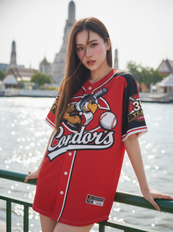 เสื้อเบสบอลพิมพ์ลาย สั่งทำ ออกแบบเอง ORDER 517 รอบ 2 (แบบใหม่) ด้านหน้า