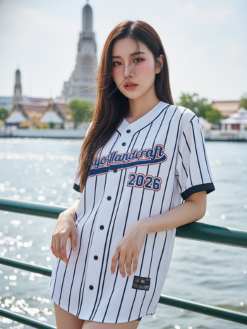 เสื้อเบสบอลพิมพ์ลาย สั่งทำ ออกแบบเอง ORDER 520 ด้านหน้า
