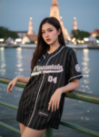 เสื้อเบสบอลพิมพ์ลาย สั่งทำ ออกแบบเอง ORDER 523 ด้านหน้า