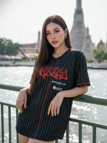 เสื้อเบสบอลพิมพ์ลาย สั่งทำ ออกแบบเอง ORDER 224 รอบ 5 ด้านหน้า