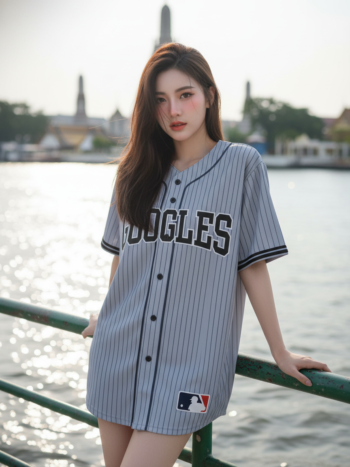 เสื้อเบสบอลพิมพ์ลาย สั่งทำ ออกแบบเอง ORDER 57 ด้านหน้า