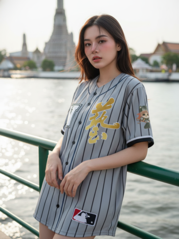 เสื้อเบสบอลพิมพ์ลาย สั่งทำ ออกแบบเอง ORDER 58 ด้านหน้า
