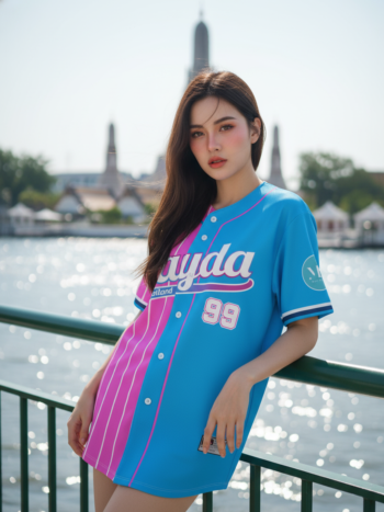 เสื้อเบสบอลพิมพ์ลาย สั่งทำ ออกแบบเอง ORDER 60 ด้านหน้า