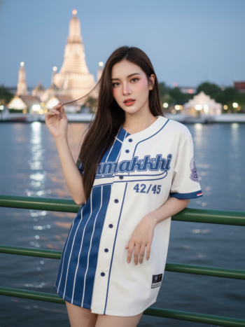 เสื้อเบสบอลพิมพ์ลาย สั่งทำ ออกแบบเอง ORDER 61 ด้านหน้า
