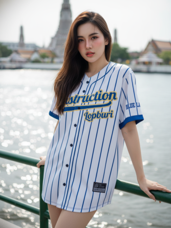 เสื้อเบสบอลพิมพ์ลาย สั่งทำ ออกแบบเอง ORDER 62 ด้านหน้า