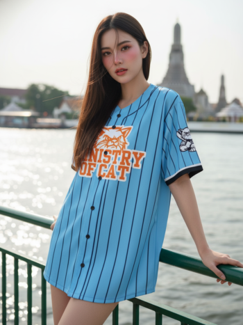 เสื้อเบสบอลพิมพ์ลาย สั่งทำ ออกแบบเอง ORDER 63 ด้านหน้า