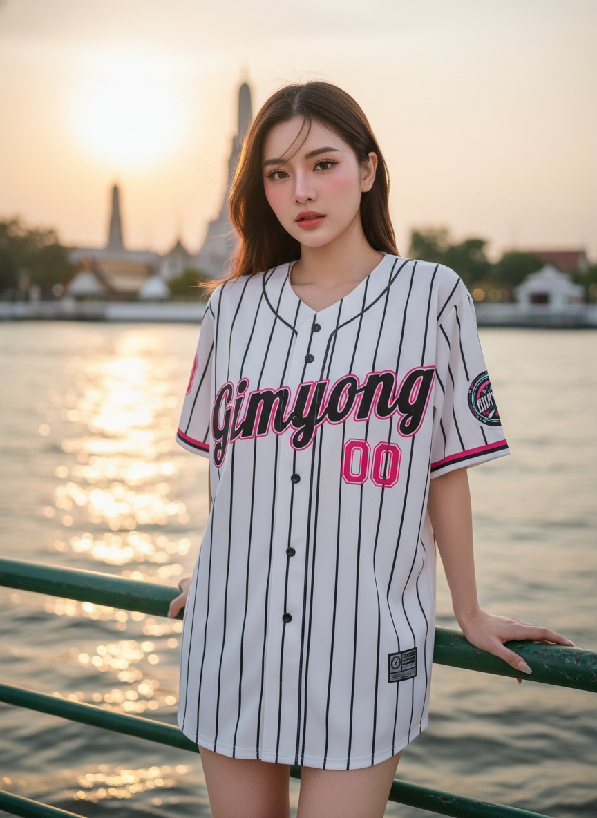 ORDER 68 เสื้อเบสบอล - ด้านหน้า เสื้อเบสบอลพิมพ์ลาย สั่งทำ ออกแบบเอง ORDER 68 ด้านหน้า