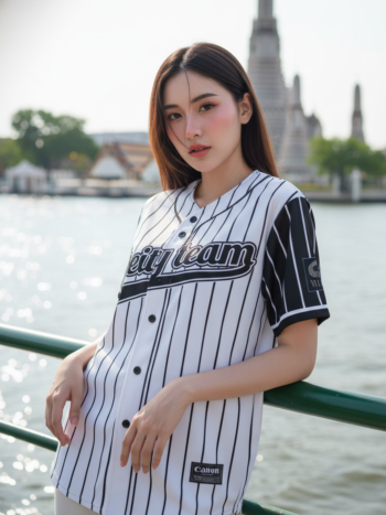เสื้อเบสบอลพิมพ์ลาย สั่งทำ ออกแบบเอง ORDER 69 ด้านหน้า