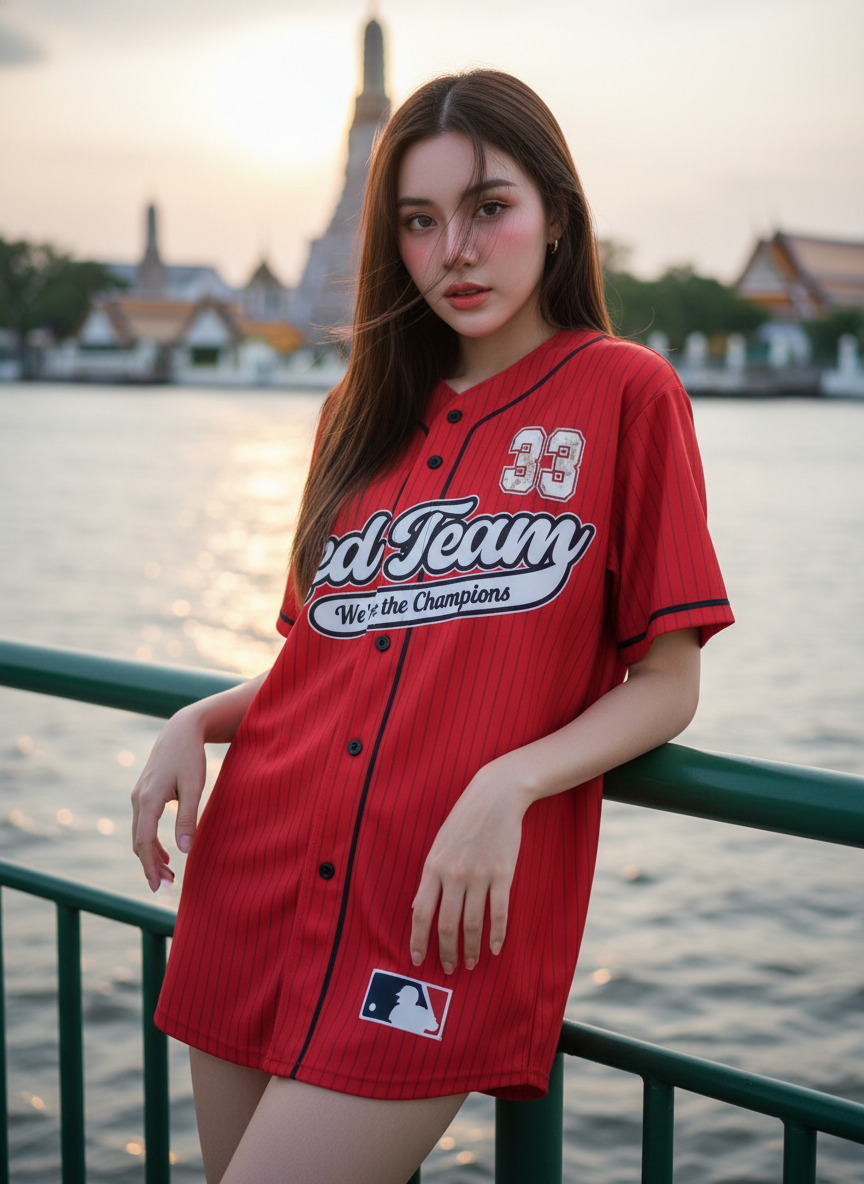 ORDER 70 เสื้อเบสบอล - ด้านหน้า เสื้อเบสบอลพิมพ์ลาย สั่งทำ ออกแบบเอง ORDER 70 ด้านหน้า