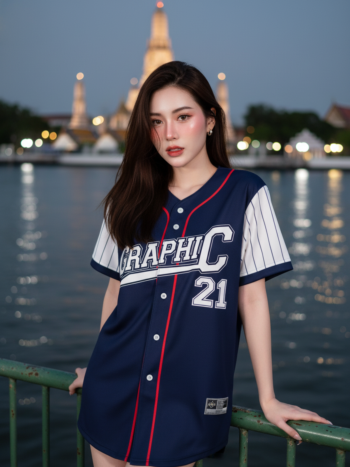 เสื้อเบสบอลพิมพ์ลาย สั่งทำ ออกแบบเอง ORDER 71 ด้านหน้า