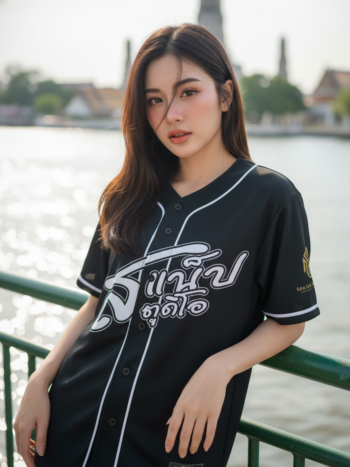 เสื้อเบสบอลพิมพ์ลาย สั่งทำ ออกแบบเอง ORDER 72 ด้านหน้า