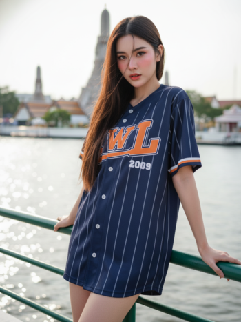 เสื้อเบสบอลพิมพ์ลาย สั่งทำ ออกแบบเอง ORDER 73 ด้านหน้า