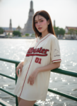 เสื้อเบสบอลพิมพ์ลาย สั่งทำ ออกแบบเอง ORDER 74 ด้านหน้า