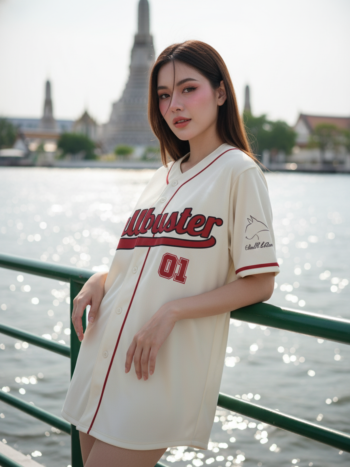 เสื้อเบสบอลพิมพ์ลาย สั่งทำ ออกแบบเอง ORDER 74 ด้านหน้า