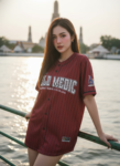 เสื้อเบสบอลพิมพ์ลาย สั่งทำ ออกแบบเอง ORDER 75 ด้านหน้า