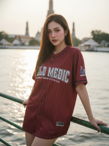 เสื้อเบสบอลพิมพ์ลาย สั่งทำ ออกแบบเอง ORDER 75 ด้านหน้า