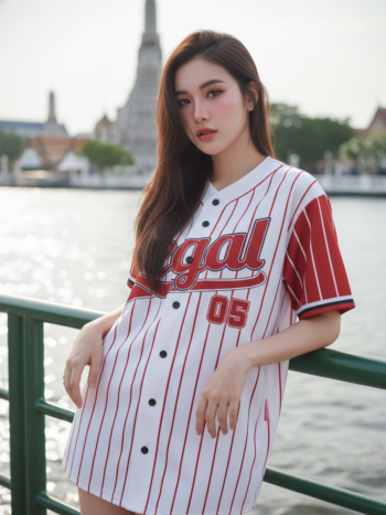 เสื้อเบสบอลพิมพ์ลาย สั่งทำ ออกแบบเอง ORDER 76 ด้านหน้า