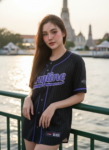 เสื้อเบสบอลพิมพ์ลาย สั่งทำ ออกแบบเอง ORDER 77 Confirm ด้านหน้า