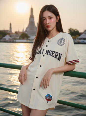 เสื้อเบสบอลพิมพ์ลาย สั่งทำ ออกแบบเอง ORDER 81 ด้านหน้า