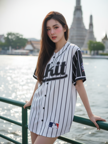 เสื้อเบสบอลพิมพ์ลาย สั่งทำ ออกแบบเอง ORDER 84 ด้านหน้า