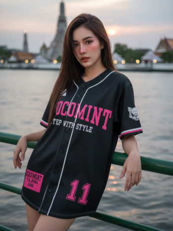 เสื้อเบสบอลพิมพ์ลาย สั่งทำ ออกแบบเอง ORDER 86 ด้านหน้า