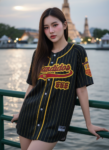 เสื้อเบสบอลพิมพ์ลาย สั่งทำ ออกแบบเอง ORDER 87 ด้านหน้า