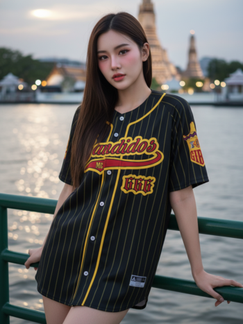 เสื้อเบสบอลพิมพ์ลาย สั่งทำ ออกแบบเอง ORDER 87 ด้านหน้า
