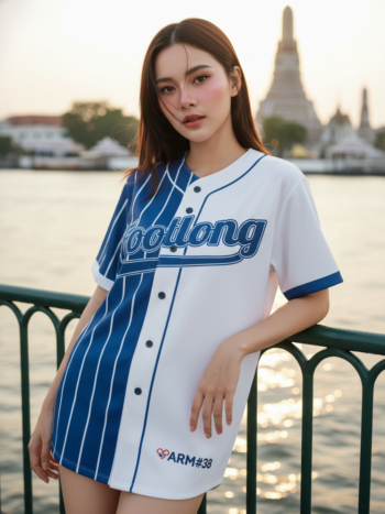 เสื้อเบสบอลพิมพ์ลาย สั่งทำ ออกแบบเอง ORDER 90 ด้านหน้า
