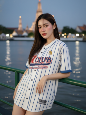 เสื้อเบสบอลพิมพ์ลาย สั่งทำ ออกแบบเอง ORDER 103 ด้านหน้า