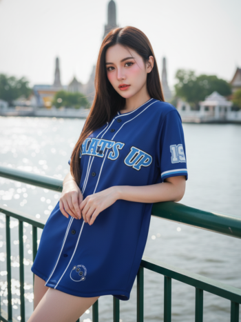 เสื้อเบสบอลพิมพ์ลาย สั่งทำ ออกแบบเอง ORDER 105 ด้านหน้า