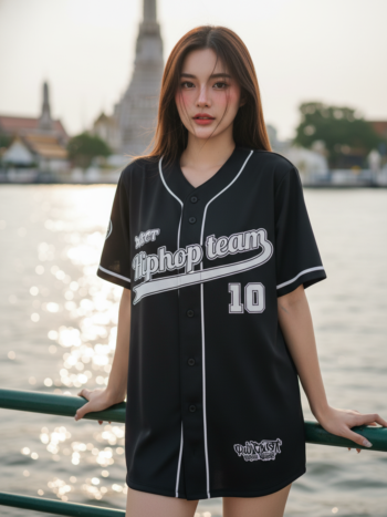 เสื้อเบสบอลพิมพ์ลาย สั่งทำ ออกแบบเอง ORDER 106 ด้านหน้า