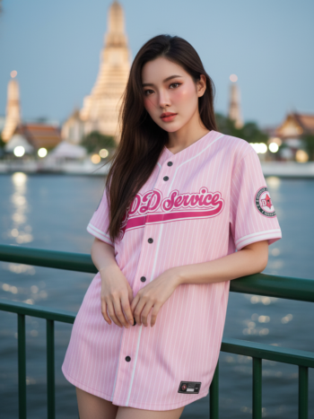 เสื้อเบสบอลพิมพ์ลาย สั่งทำ ออกแบบเอง ORDER 111 ด้านหน้า