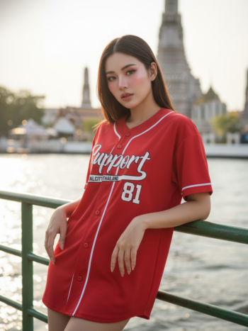 เสื้อเบสบอลพิมพ์ลาย สั่งทำ ออกแบบเอง ORDER 112 ด้านหน้า