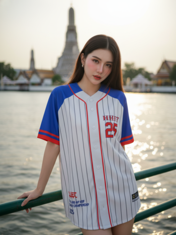 เสื้อเบสบอลพิมพ์ลาย สั่งทำ ออกแบบเอง ORDER 114 ด้านหน้า