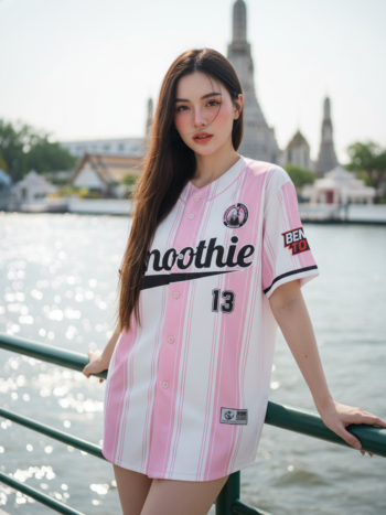 เสื้อเบสบอลพิมพ์ลาย สั่งทำ ออกแบบเอง ORDER 344 รอบ 5 ด้านหน้า