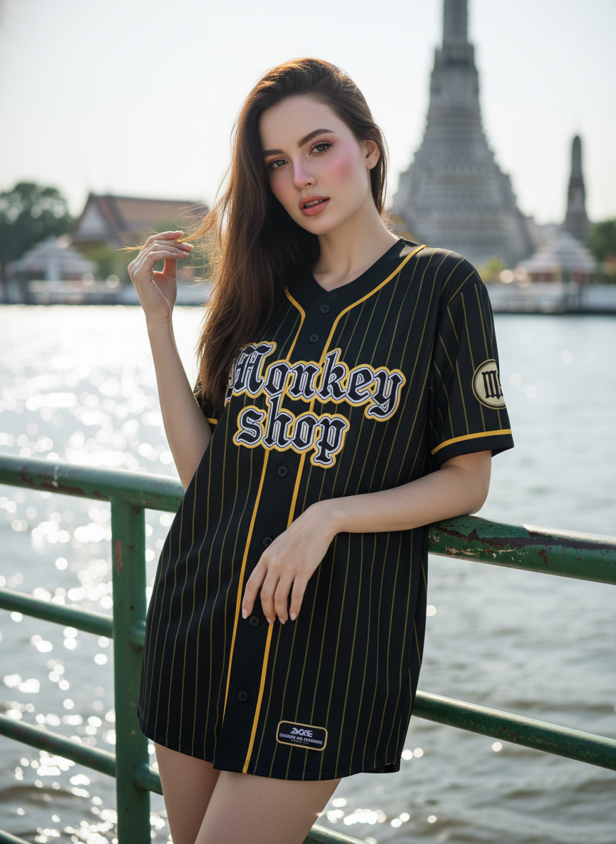 ORDER 115 เสื้อเบสบอล - ด้านหน้า เสื้อเบสบอลพิมพ์ลาย สั่งทำ ออกแบบเอง ORDER 115 ด้านหน้า