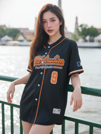 เสื้อเบสบอลพิมพ์ลาย สั่งทำ ออกแบบเอง ORDER 120 ด้านหน้า