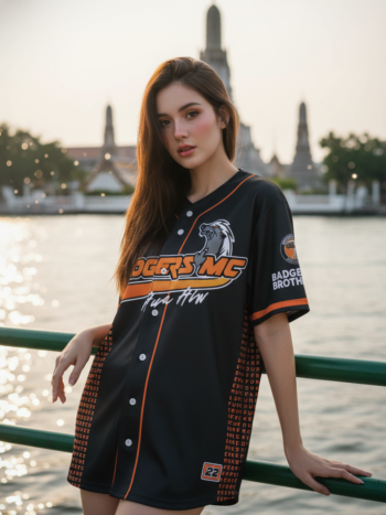 เสื้อเบสบอลพิมพ์ลาย สั่งทำ ออกแบบเอง ORDER 121 ด้านหน้า