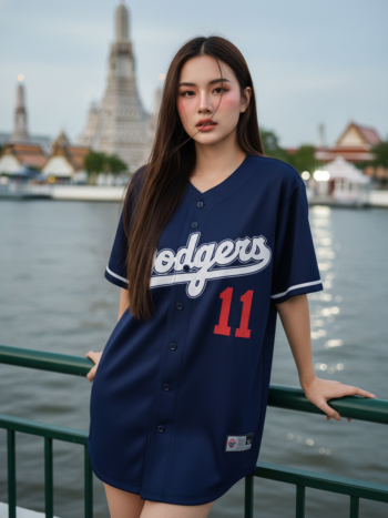 เสื้อเบสบอลพิมพ์ลาย สั่งทำ ออกแบบเอง ORDER 92 ด้านหน้า