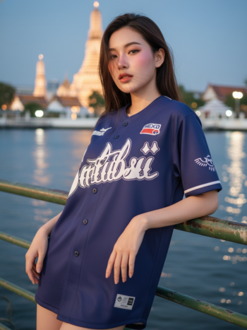 เสื้อเบสบอลพิมพ์ลาย สั่งทำ ออกแบบเอง ORDER 93 ด้านหน้า
