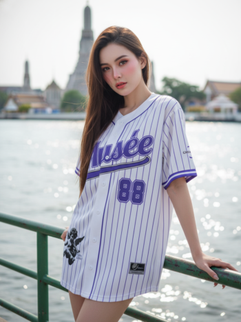 เสื้อเบสบอลพิมพ์ลาย สั่งทำ ออกแบบเอง ORDER 94 ด้านหน้า