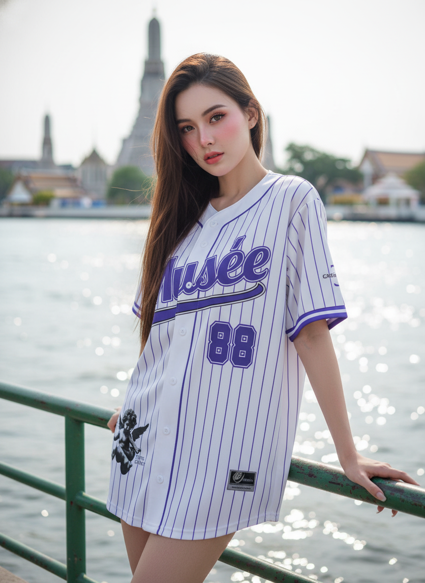 ORDER 94 เสื้อเบสบอล - ด้านหน้า เสื้อเบสบอลพิมพ์ลาย สั่งทำ ออกแบบเอง ORDER 94 ด้านหน้า