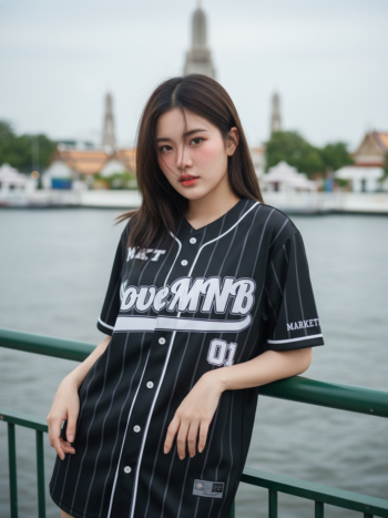 เสื้อเบสบอลพิมพ์ลาย สั่งทำ ออกแบบเอง ORDER 96 ด้านหน้า